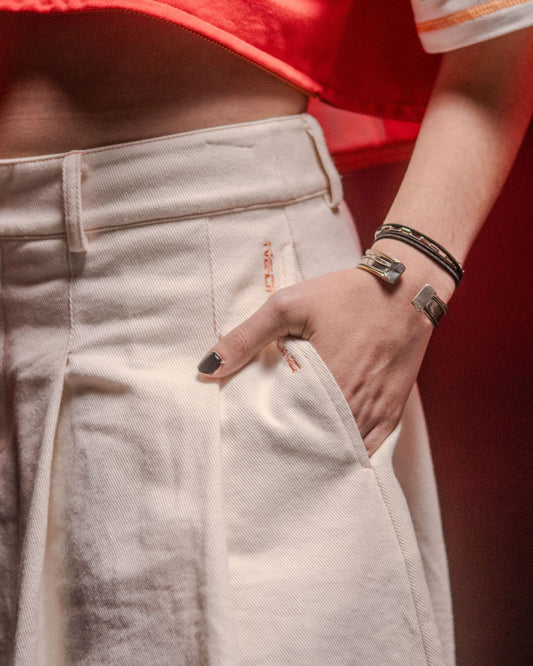 KONTAKT Pleated Denim Skirt