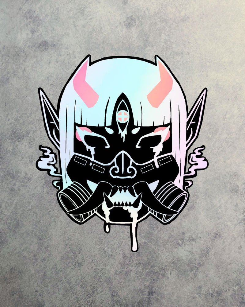 Cyber Oni Fuji Holographic Sticker