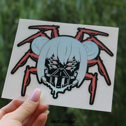 Cyber Jorōgumo Kana Holographic Sticker Japanese Yokai vinyl