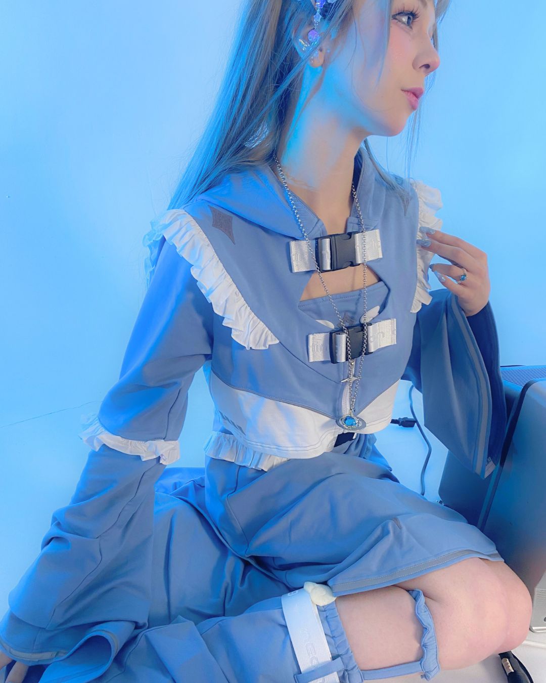 yume404 Crop Seifuku Hoodie : PRE-ORDER