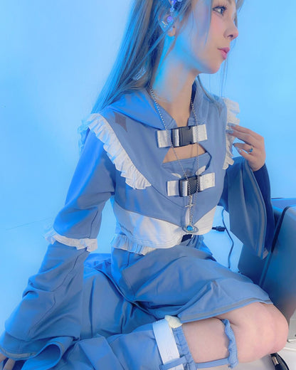 yume404 Crop Seifuku Hoodie : PRE-ORDER