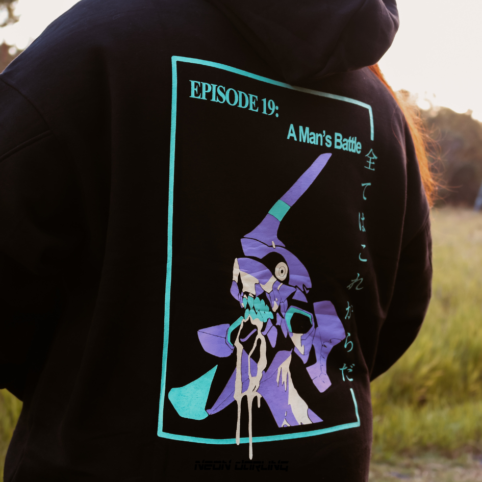 It All Begins Here Hoodie | Neon Genesis Evangelion Inspired back design